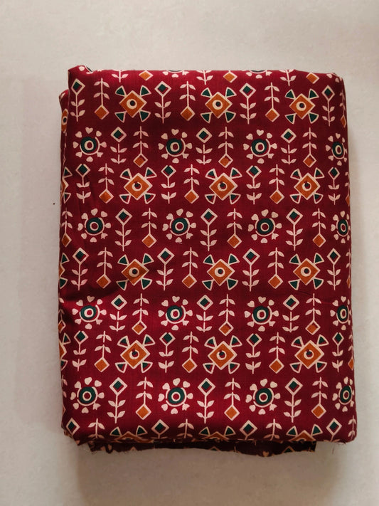 Brown Top Print Cotton 60x60 Fabric