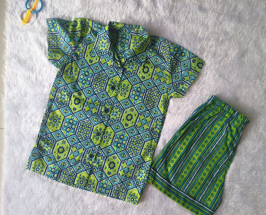 Green Printed Coord Set