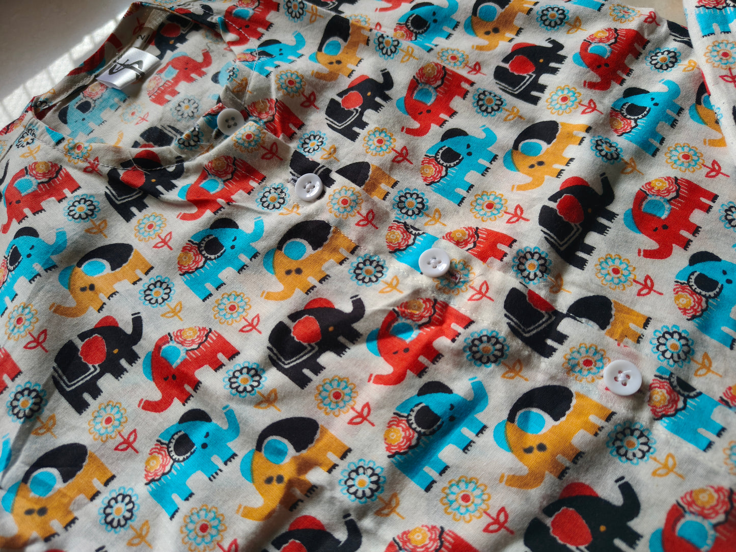 MultiColor Elephant Print PJ Set