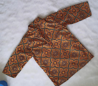 Mustard Printed Kurta