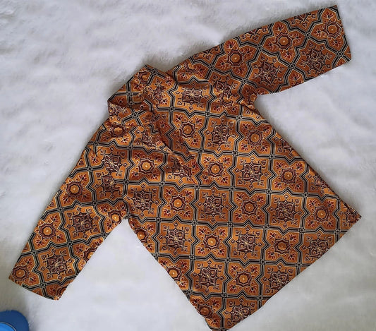 Mustard Printed Kurta