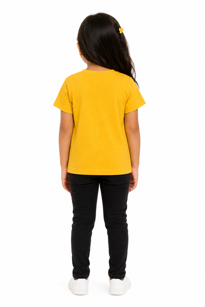 Kids Plain Cotton T-Shirt (Yellow)