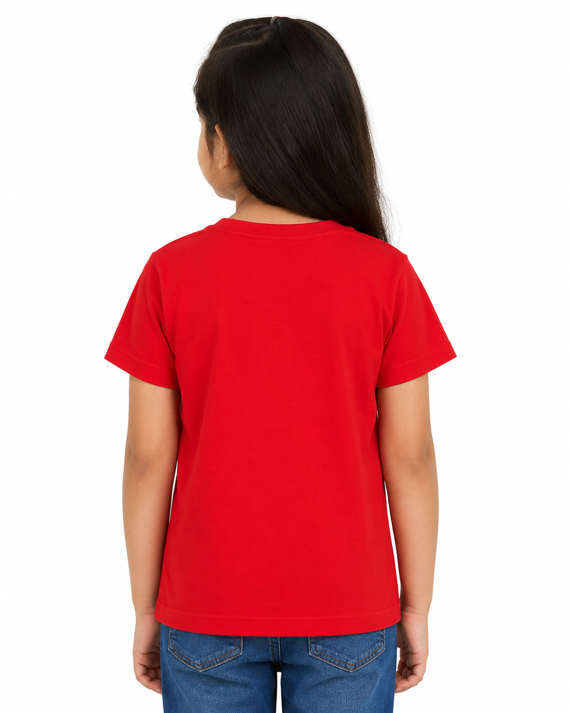 Kids Plain Cotton T-Shirt (Red)