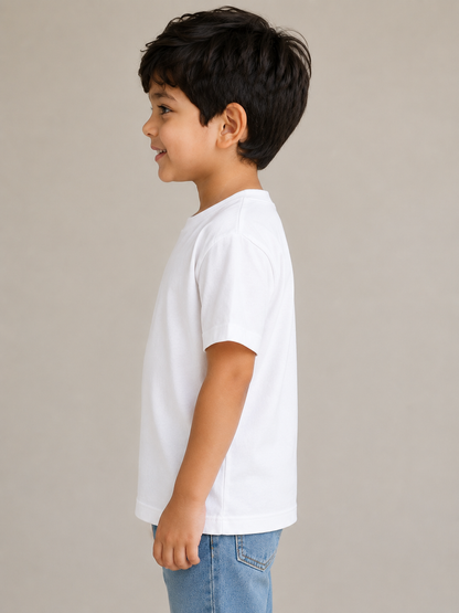 Kids Plain Cotton T-Shirt (White)