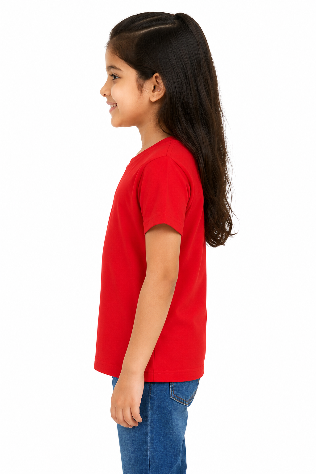 Kids Plain Cotton T-Shirt (Red)
