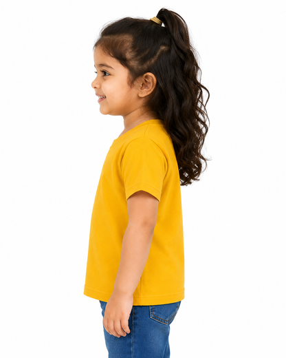 Kids Plain Cotton T-Shirt (Yellow)