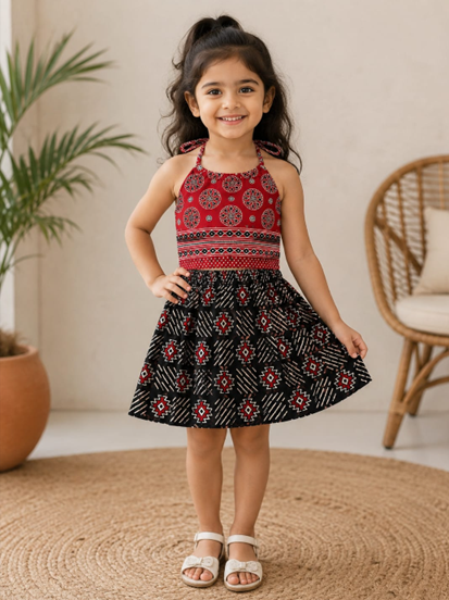 Dress - Top and Bottom -  Red/Black
